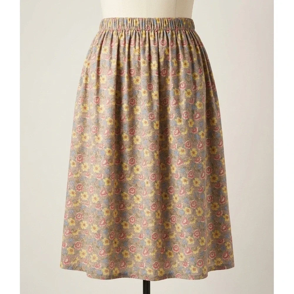 Smiths Bermuda Liberty Cotton Floral Tana Lawn Skirt 12 M Vintage Garden Cottage